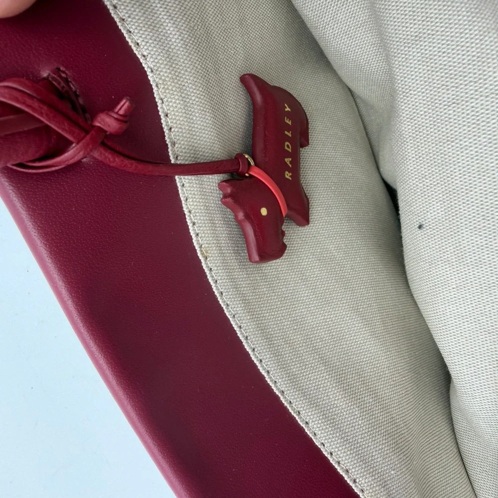 NWOT Radley London Satchel Women Burgundy 12 Days of Christmas Partridge Bag